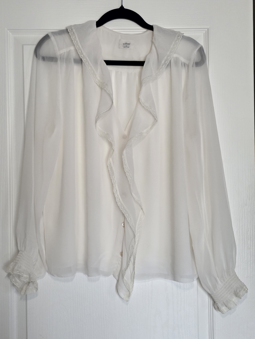 NWOT Aritzia Wilfred Eden Blouse - Light Birch Size M - Picture 4 of 10